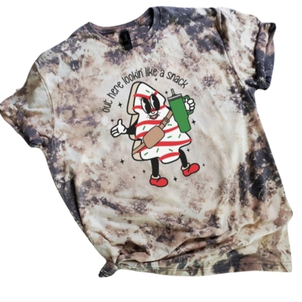 Christmas Tree Cake Out Here Lookin Like A Snack Bleached Tee